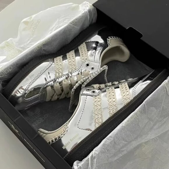 Adidas Samba x Wales Bonner Low Silver Metallic Sneakers - Picture 6 of 6